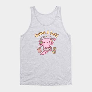 Cute Axolotl Gamer Game A Lotl Funny Pun Tank Top